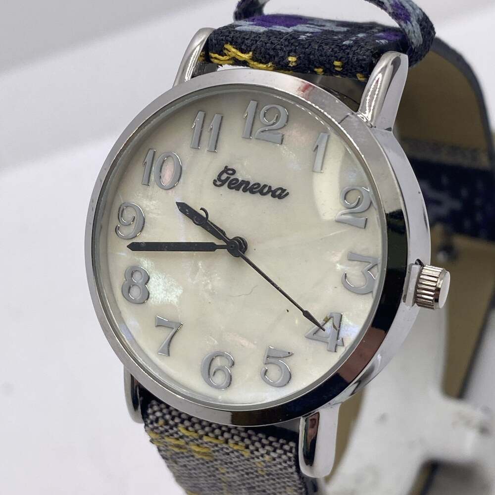 Geneva Womens Southwest Knit Style Watch Works New Battery